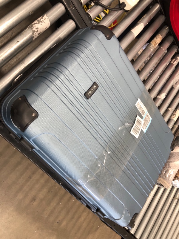 Photo 4 of **MINOR CRACK ON BOTTOM** Kenneth Cole Reaction Renegade 24” Check Size Expandable Luggage Lightweight Hardside 8-Wheel Spinner Travel Suitcase Bag, Granite Blue, inch
