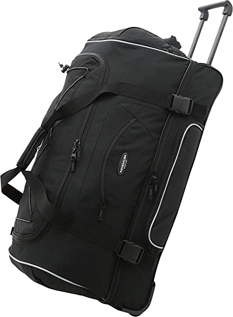 Photo 1 of **SMALL TEARS** Travelers Club 36" 2 Section Drop Bottom Rolling Duffel Black bottom is a little torn