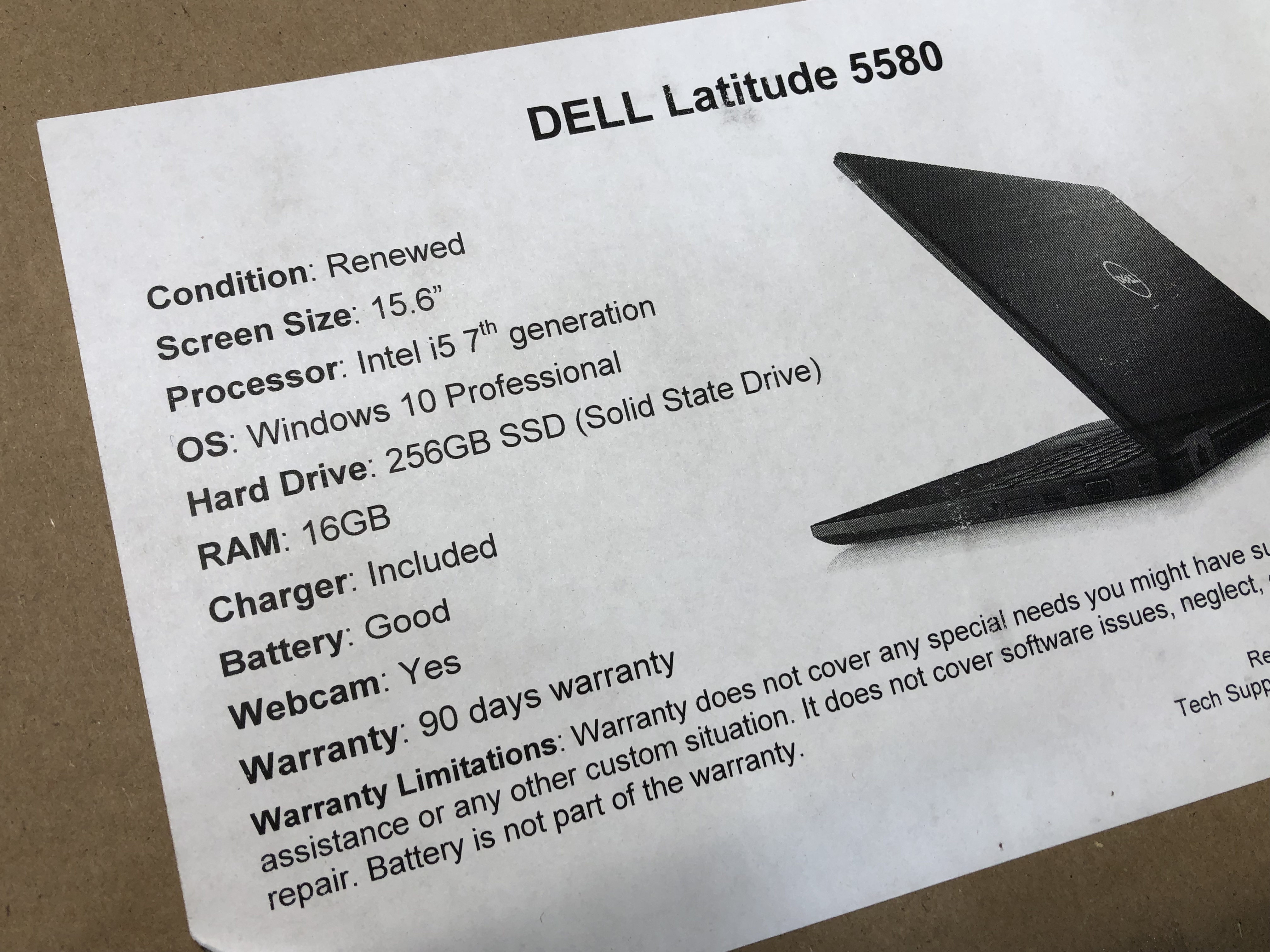 Photo 6 of *LAPTOP IS DAMAGED-BUT DOES SHOW ON MONITER WITH HDMI**
Dell Latitude 5580 15.6 Inch Business Laptop i5-7200U 8GB RAM 500GB HDD Windows 10 Pro
