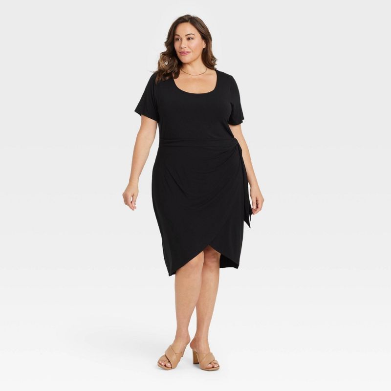 Photo 1 of Women's Plus Size Short Sleeve Knit Wrap Dress - Ava & Viv™
3x