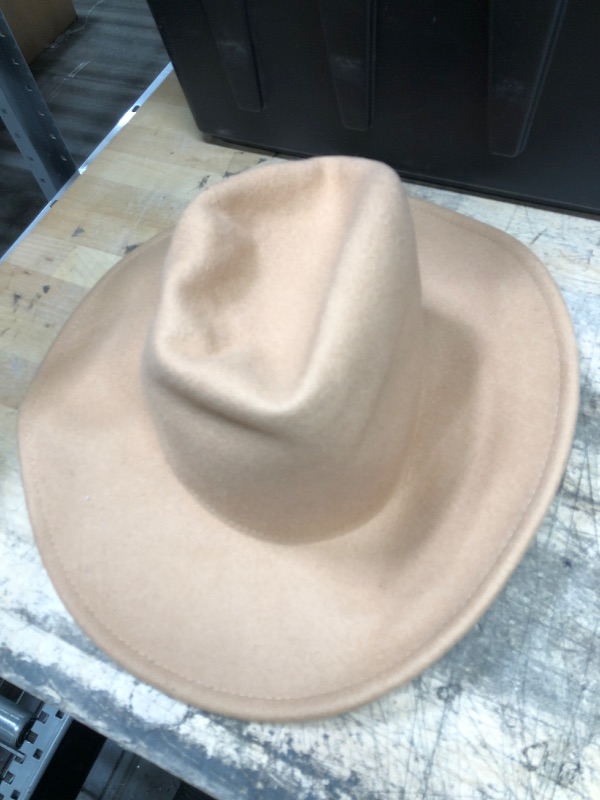 Photo 2 of Women' Wide Brim Felt Wetern Fedora Hat - Univeral Thread™
