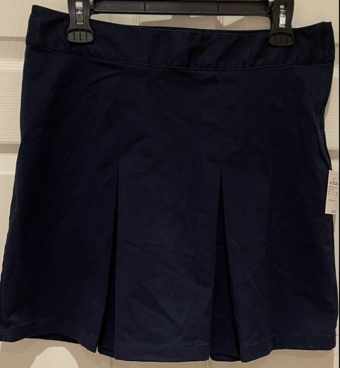 Photo 1 of  Cat & Jack Girls' Uniform Pleated Twill Skort, Navy Blue, Size 14 Plus