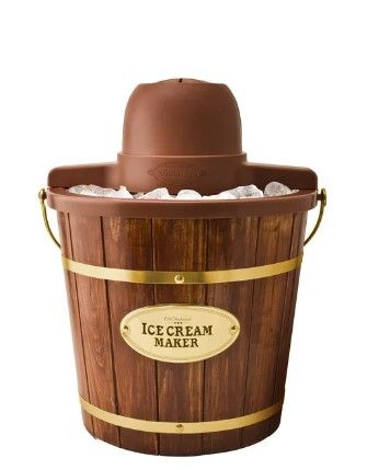 Photo 1 of Nostalgia NWICM4DB 4-Quart Wood Bucket Ice Cream Maker
