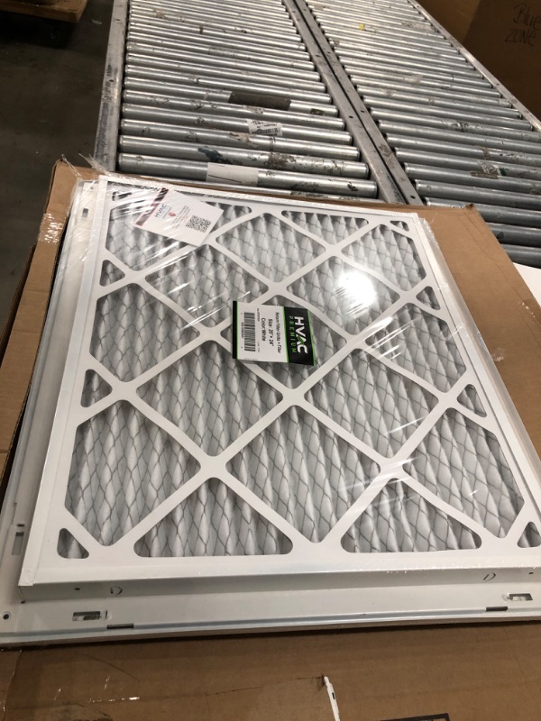 Photo 2 of 24"W x 20"H [Duct Opening Measurements] Steel Return Air Grille (HD Series) Vent Cover Grill for Sidewall and Ceiling, White | Outer Dimensions: 25.75"W X 21.75"H for 24x20 Duct Opening

