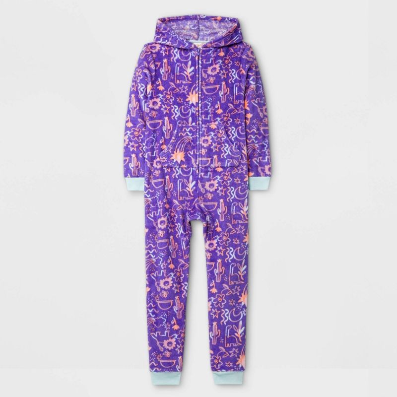 Photo 1 of Girls' Hooded Blanket Sleeper Pajaa Jupsuit - Cat & Jack™ lg
