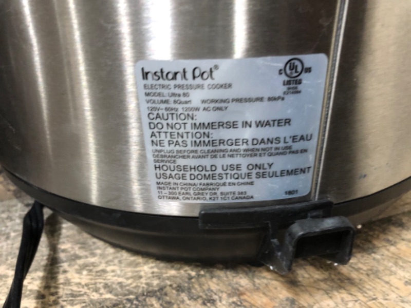 Photo 1 of Instant Pot Ultra 8 Qt 10-in-1 Multi - Use Programmable Pressure Cooker Slow Cooker, Rice Cooker, Yogurt Maker, Cake Maker Egg Cooker Saute Steamer.

