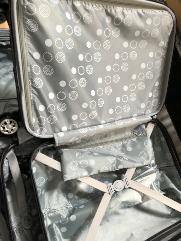 Photo 6 of Rockland Melbourne Hardside Expandable Spinner Wheel Luggage, Silver, 2-Piece Set (20/28)
