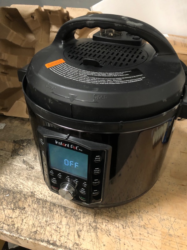 Photo 3 of Instant Pot 8 Quart Pro Electric Pressure Cooker, One Size , Black
**missing parts 