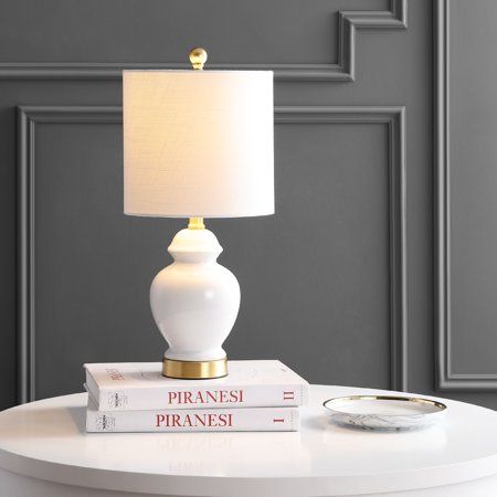 Photo 1 of Jonathan Y Perry 20 Ceramic/Metal LED Table Lamp - White
