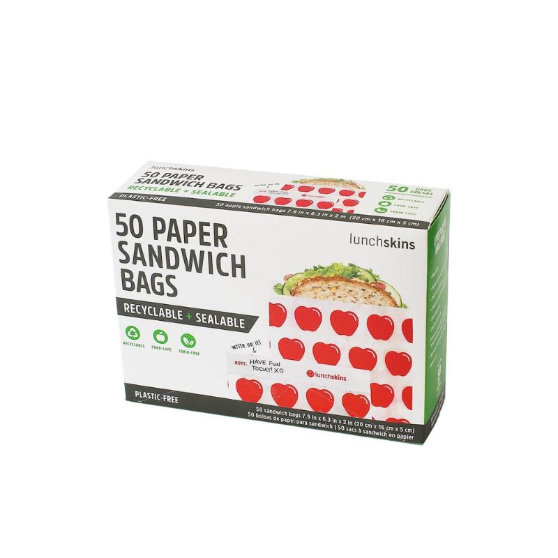 Photo 1 of 4pcks of Lunchskins Recyclable & Sealable Paper Sandwich Bags - Apple - 50ct

