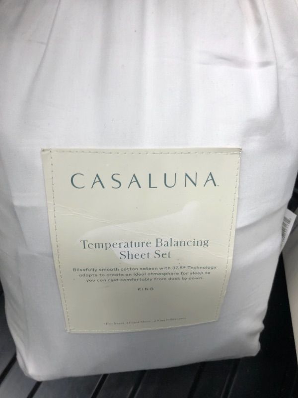 Photo 2 of 300 Thread Count Temperature Regulating Solid Sheet Set - Casaluna™ king