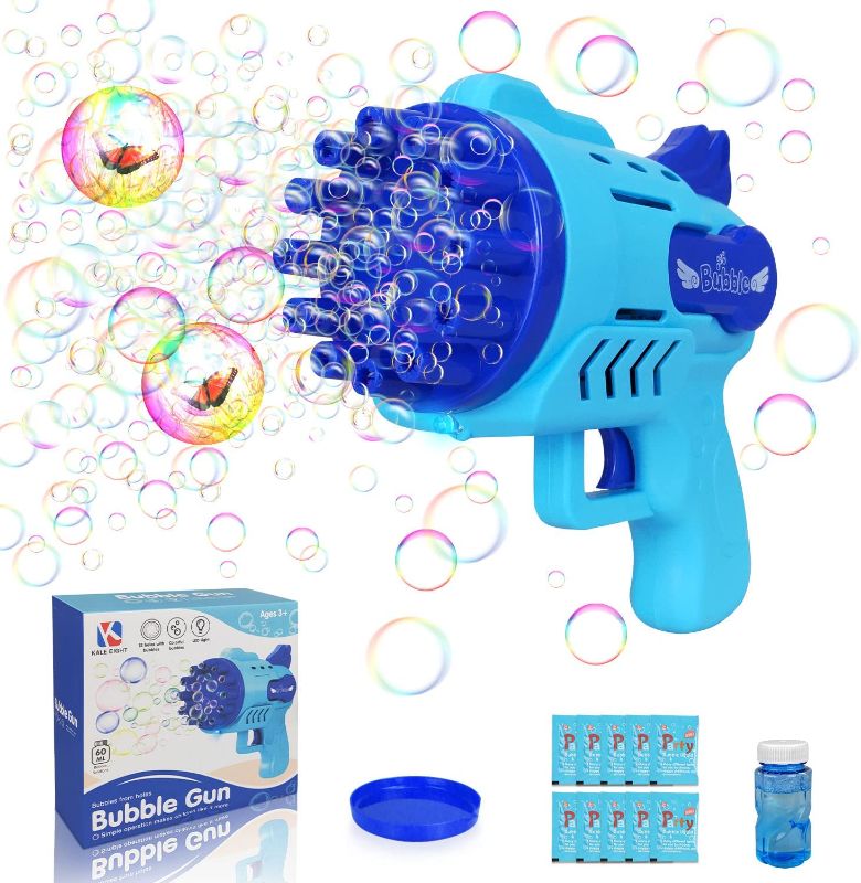 Photo 1 of Bubble Machine for Toddlers,2022 Automatic Rich Bubbles Maker Toys,Bubble Blower Outdoor Games Toys for Kids Boys and Girls,Blue