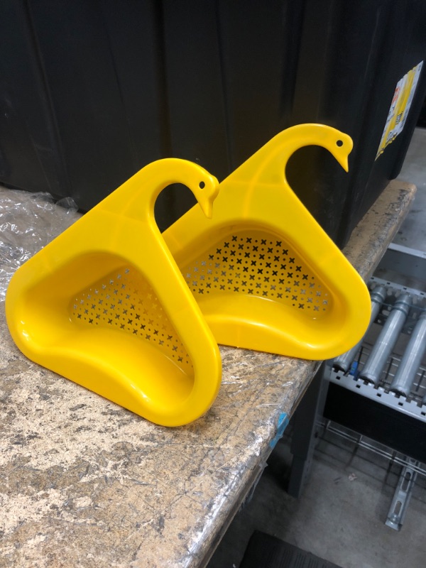 Photo 2 of 2 Pack Kitchen Sink Drain Basket Swan Drain Rack, Multifunctional Kitchen Triangular Sink Filter Swan Drain Basket for Kitchen Sink Hangs on Faucet Fits All Sink(YELLOW)