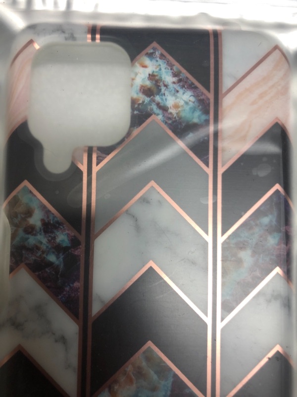 Photo 1 of 
BAISRKE Galaxy A12 Case, Samsung A12 Shiny Rose Gold Wave Geometric Marble Case Shockproof Clear Gradient Soft TPU Cover Phone for Galaxy A12 6.5"