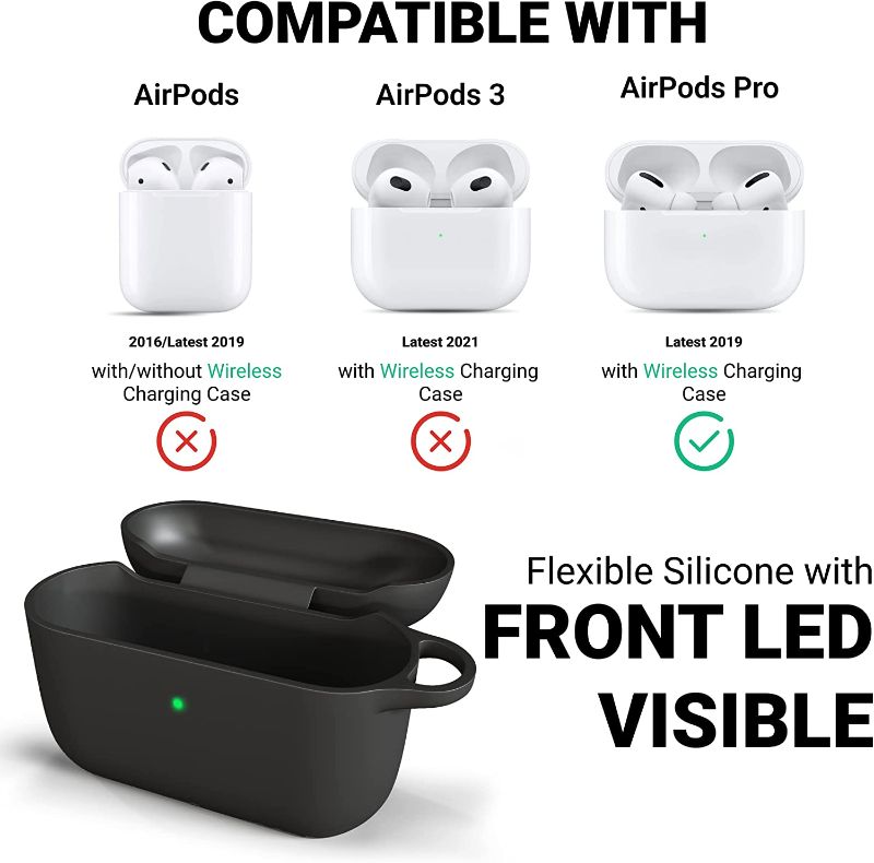 Photo 1 of 
IceSword Airpods Pro Case Black, Full Protective Silicone AirPods Skin Soft Shell Shock-Absorbing Protective Full-Body Case Cover