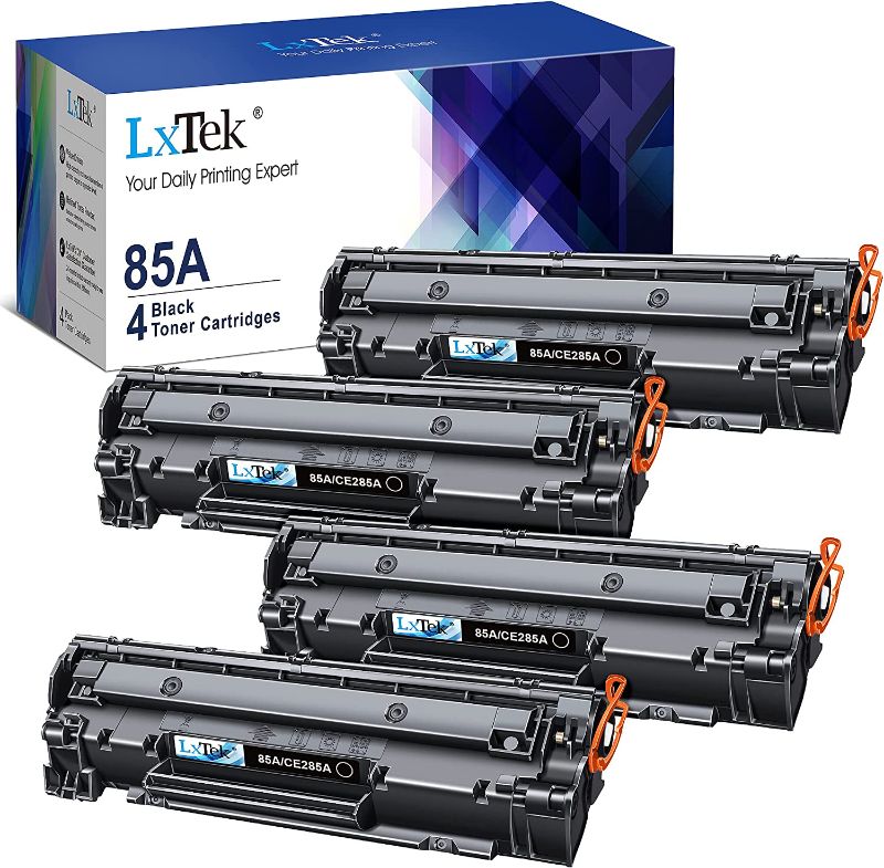 Photo 1 of LxTek Compatible Toner Cartridge Replacement for HP 85A CE285A to Compatible with Laserjet Pro P1102W Pro P1109W M1212NF M1217NFW (Black, 4-Pack)