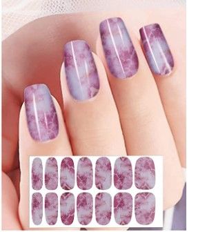 Photo 1 of 
20 Sheet Marble Nail Art Polish Stickers, Kalolary Self Adhesive Full Wraps Nail Art Decals Strips Marble Printed Nail Art Wrap Strips with Nail File