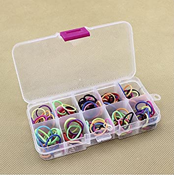 Photo 1 of 6 pcs Adjustable Clear Plastic Jewelry Craft Beads fishing hook Small Accessories Multipurpose Organizer visually adjustable clearly storage box