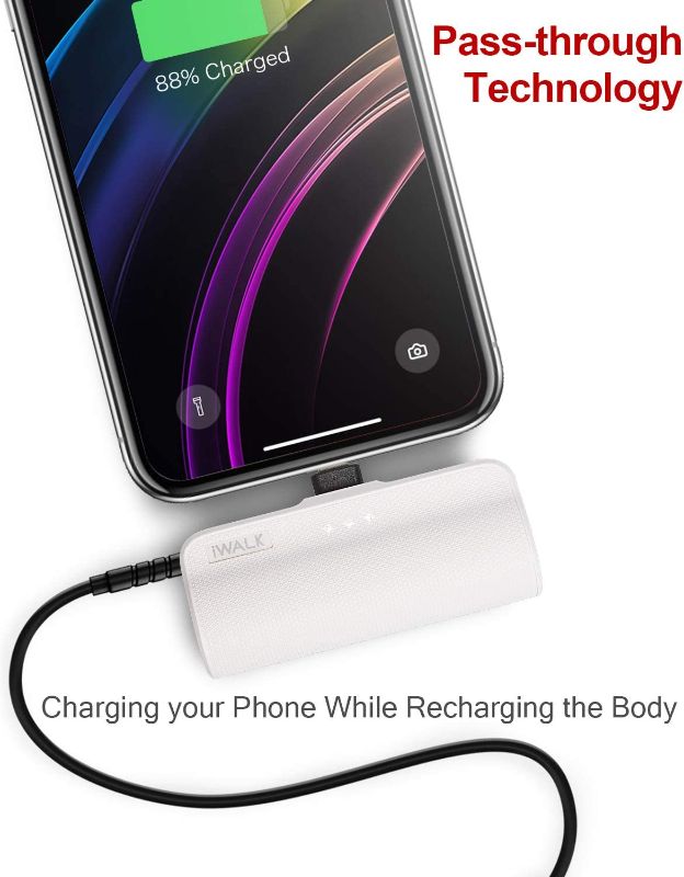 Photo 1 of  Mini Portable Charger, with Built in Cable, 3350mAh Ultra-Compact Power Bank Small Battery Pack Charger