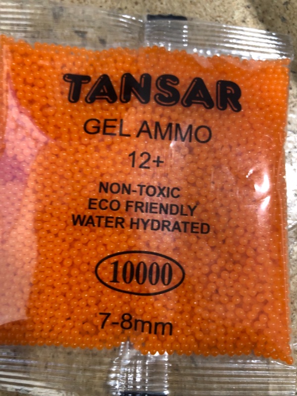 Photo 2 of 
Roll over image to zoom in
TANSAR Water Balls Beads Refill Ammo (7-8 mm,4 Pack,10000 Pieces Per Pack),Gel Splater Ball Blaster Bullets Made of Non-Toxic Eco Friendly Water Ball Compatible with Splatter Gall Gun,Orange Colour