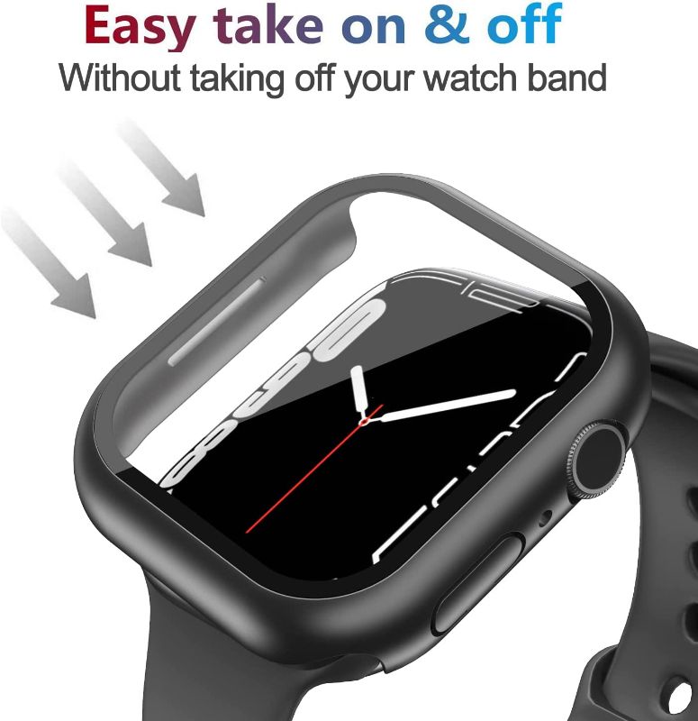 Photo 1 of [2 Pack] Apple Watch Series 8 Series 7 41mm Screen Protector Case Soft Slim TPU All Around Protective Shell Anti-Scratch Bumper Cover Case for Apple Watch Series 8/7 41mm Accessories,MATT BLACK
