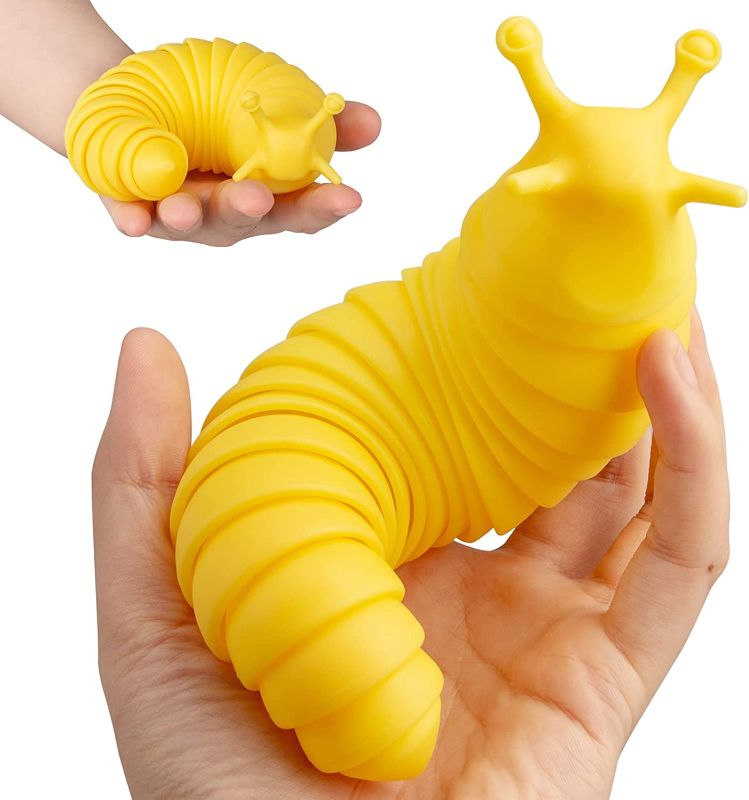 Photo 1 of 
CONNOO 7.5" Fidget Slug 3D Scanning Technical , Articulated Stretch Slug Fidget Toy, Sensory Slug Toys for Autistic, Desk Toy - Flexible, Yellow