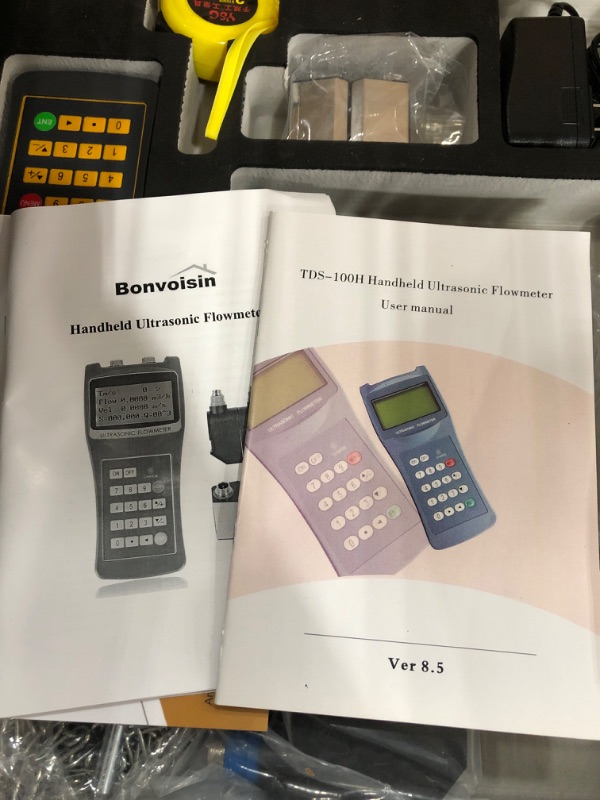 Photo 5 of CGOLDENWALL TDS-100H Handheld Portable Ultrasonic Flow Meter Flowmeter Clamp on Sensor -30~+110 Degree (DN15-6000mm)
