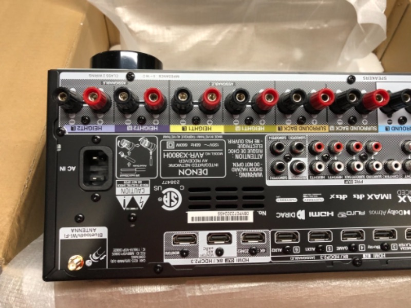 Photo 1 of Denon AVR-X3800H 9.4-Ch Receiver (2022 Model) - 8K UHD Home Theater AVR (105W X 9) Built-in Bluetooth, Wi-Fi & HEOS Multi-Room Streaming, Dolby Atmos, DTS:X, IMAX Enhanced & Auro 3D