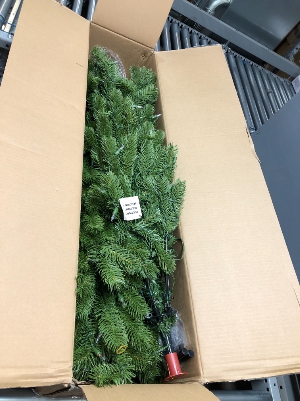 Photo 2 of 6.5 ft. Downswept Douglas Pencil Slim Fir Artificial Christmas Tree with Dual Color LED Lights