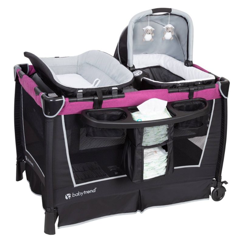 Photo 1 of Baby Trend Retreat Nursery Center Playard with Bassinet and Travel Bag - Mullberry Pink - Pink
