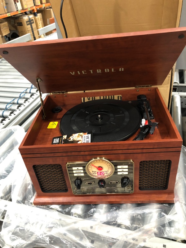 Photo 3 of Victrola Nostalgic 6-in-1 Bluetooth Record Player and Multimedia Center with Built-in Speakers - 3-Speed Turntable