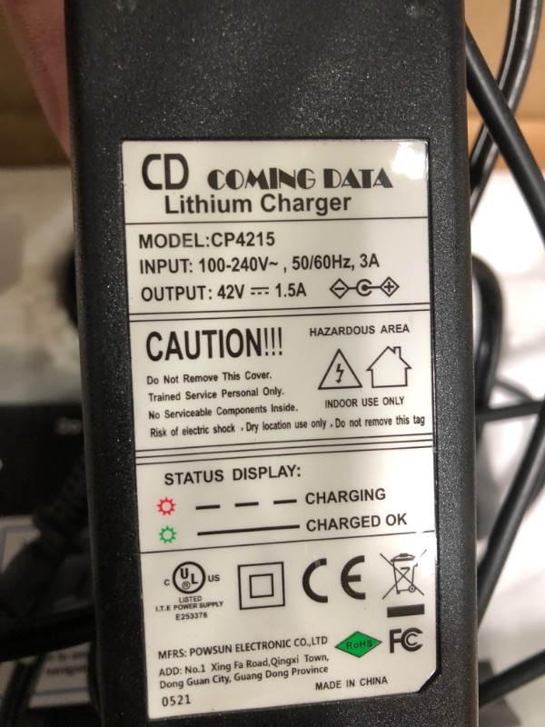 Photo 4 of **Non Functional** Missing Handlebars** Does not turn on charger damaged**Folding Electric Scooter for Adults - 300W Brushless Motor Foldable Commuter Scooter w/ 8.5 Inch Pneumatic Tires, 3 Speed Up to 19MPH, 18 Miles, Disc Brake & ABS, for Adult & Kids -