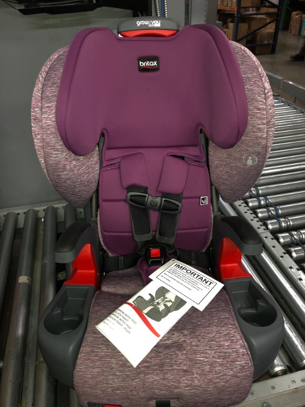 Photo 3 of Britax Grow With You ClickTight Harness-2-Booster Car Seat, Mulberry