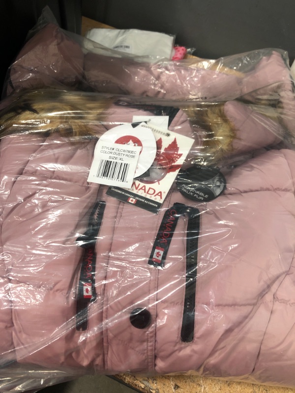 Photo 2 of CANADA WEATHER GEAR Women's Heavyweight Long Puffer Jacket X-Large Dusty Rose