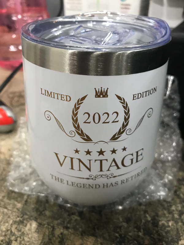 Photo 2 of 2022 Retirement Gifts for Men Women-Funny Retirement Gifts Idea-The Legend Has Retired Happy Retirement Decorations Gift Wine Tumbler,2022 Retired Gifts for Dad,Mom,Him,Her,Grandma/pa,Boss,Coworkers 2022 White