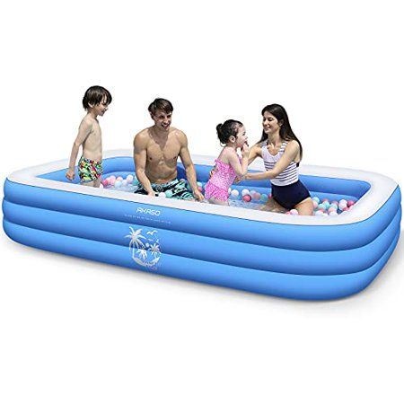 Photo 1 of AKASO Inflatable Swimming Pools 118 X 71 X 22 Blow up Swimming Pools for Kids Adults Children Toddlers of Age 3+ Full-Sized Inflatable Kiddie
