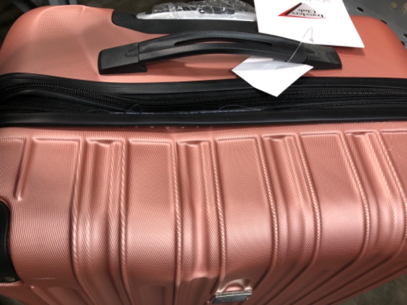 Photo 4 of Travelers Club Midtown Hardside 4-Piece Luggage Travel Set, Rose Gold *Dent on Hardshell Case*
