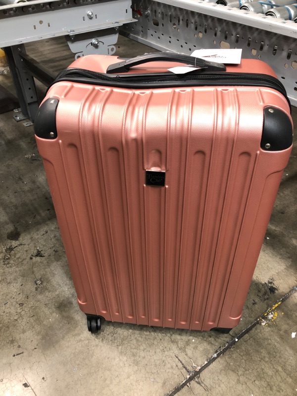 Photo 2 of Travelers Club Midtown Hardside 4-Piece Luggage Travel Set, Rose Gold *Dent on Hardshell Case*
