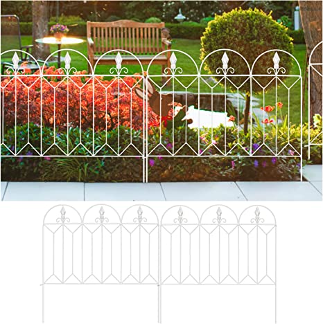 Photo 1 of Amagabeli Decorative Garden Fence 24inx10ft Outdoor Fencing Folding Landscape Fencing Patio Flower Bed Border Edge Section Fences Animal Barrier White ET328
