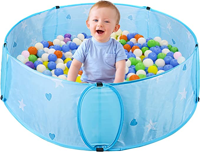 Photo 1 of Baby Ball Pit, Ball Pits for Toddlers, Pop Up Ball Pits for Kids with Storage Bag, Indoor and Outdoor Play Tent - Balls Not Included (Blue)
