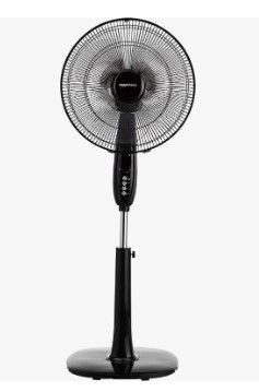 Photo 1 of Amazon Basics Oscillating Dual Blade Standing Pedestal Fan with Remote - 16-Inch, Black
