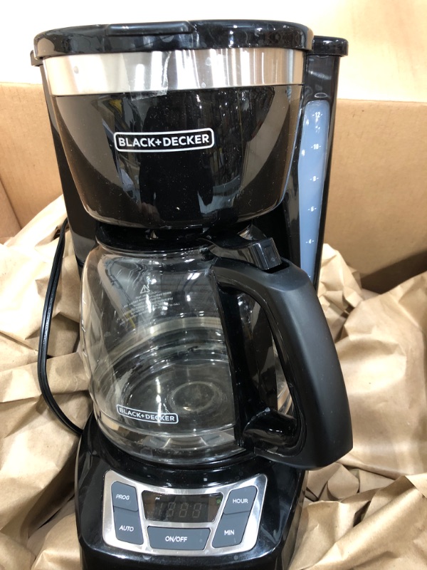 Photo 2 of Black+Decker CM1160B 12-Cup Programmable Coffee Maker, Black/Stainless Steel
