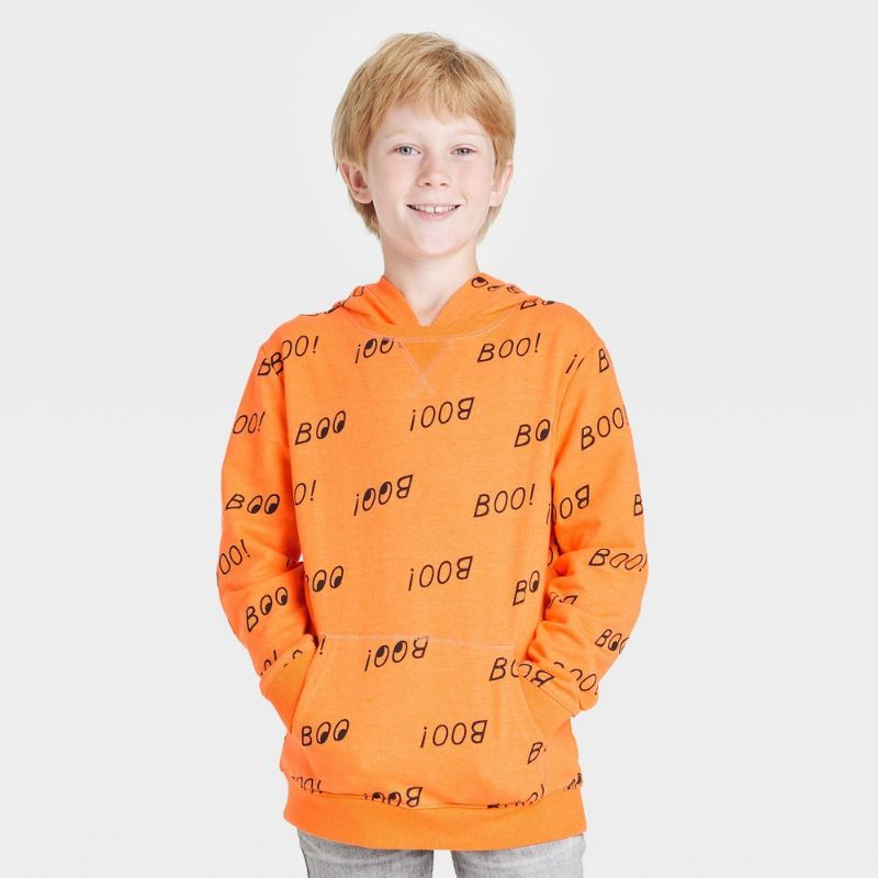 Photo 1 of Boys' French Terry 'Boo!' Hoodie - Cat & Jack™ MEDIUM