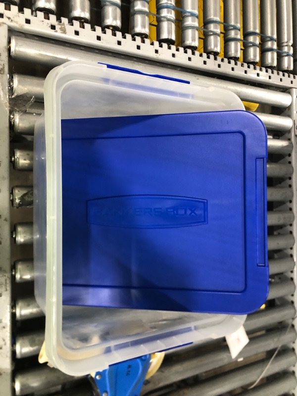 Photo 1 of nkers Box® Heavy-Duty Portable Storage File Box, Letter/Legal Size, 10 5/8" x 14 3/16" x 17 3/8", Clear/Blue