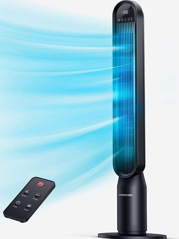 Photo 1 of 42 Inch Tower Fan VAGKRI Oscillating Tower Fan with Remote, 3 Modes, 4 Wind Speeds, 15H Timers, 90° Oscillation & 135° Vertical, Standing Fans for Home Bedroom Living Room Office, Tower Cooling Fan
