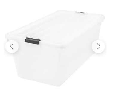 Photo 1 of (DAMAGED)IRIS 91 Qt. Clear Storage Boxes, 4/Carton (CB-80)
**3 DAMAGED LIDS**
