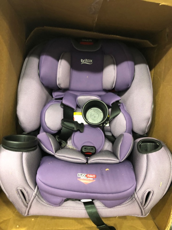 Photo 2 of Britax One4Life ClickTight All-in-One Car Seat – 10 Years of Use – Infant, Convertible, Booster – 5 to 120 Pounds - SafeWash Fabric, Plum
