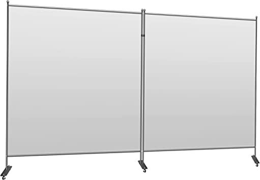 Photo 1 of VEVOR Office Partition 142" W x 14" D x 72" H Room Divider Wall 2-Panel Office Divider Folding Portable Office Walls Dividers with Non-See-Through Fabric Room Partition Gray for Room Office Restaurant
