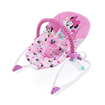 Photo 1 of Bright Starts Disney Baby Infant to Toddler Rocker with Soothing Vibrations, Minnie Mouse Stars & Smiles, Ages Newborn +
