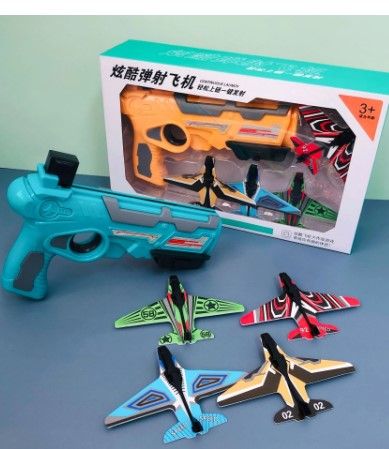 Photo 1 of Air Battle Airplane Glider Flight EVA Soft Aircraft Flying Launcher Toys Airsoft Gun Continuous Launch Ages 3Y+
